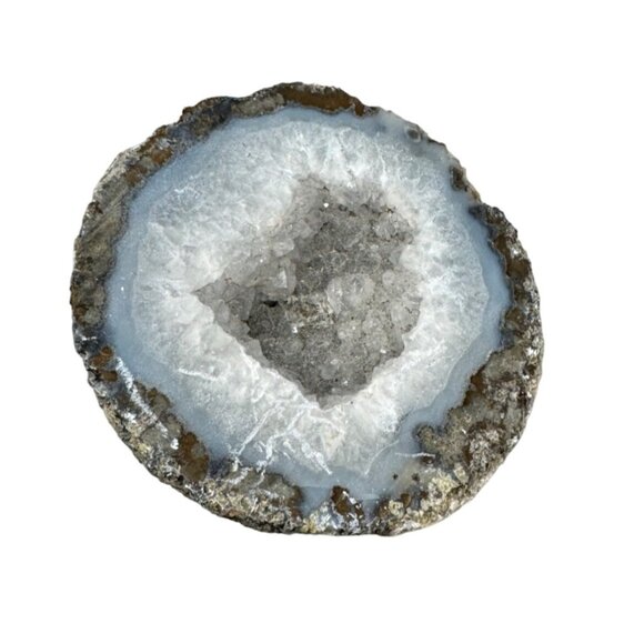 Natural Geode Rock Half With Crystalline Interior For Display Or Collection READ - Picture 1 of 10